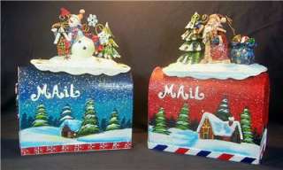 Grandeur Noel Christmas Decorative Metal Mailbox Set 2002  