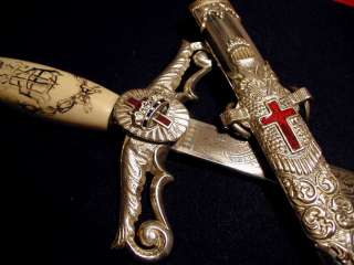 FANTASTIC ORNATE Antique Masonic KNIGHTS TEMPLAR SWORD Monumental 