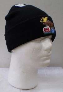 Canada Moose Beanie Tuque winter Hat BLACK Knit NEW  