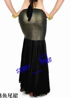 Sexy belly dance Costume fishtail skirt Dress 9 colours  