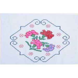  Handmade Cross Stitch Pillow Cases   Florescent Garden 