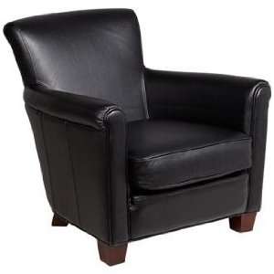  Delany Split and Top Grain Black Leather Chair