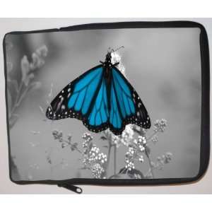 Neon Blue Butterfly Laptop Sleeve   Note Book sleeve   Apple iPad 