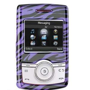   Purple Zebra Snap on Hard Skin Cover Case for Samsung Propel A767+clip