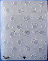 New SIZZiX A2 Embossing Folder HEARTS & PAW PRINTS  