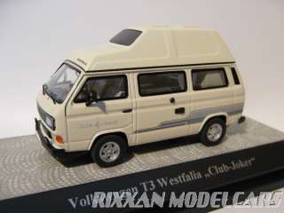 VW VOLKSWAGEN T3B WESTFALIA CLUBJOKER HIGH ROOF WHITE 1/43 PREMIUM 