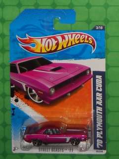   Hot Wheels Street Beasts #83     70 PLYMOUTH AAR CUDA   Pink  