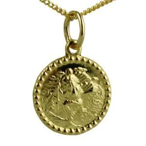 British Jewellery Workshops 18ct Gold 13mm round St Christopher with 