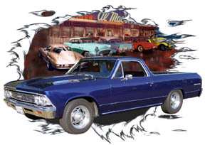 You are bidding on 1 1966 Blue Chevy El Camino Custom Hot Rod 