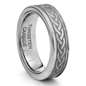  6MM Tungsten Carbide Silver Celtic Knot Wedding Band Ring 