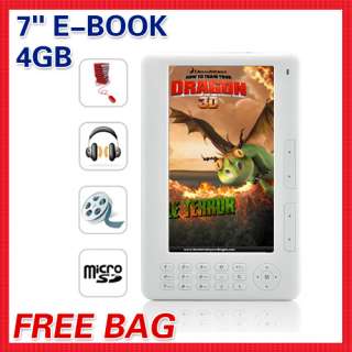 TFT E BOOK READER ebook PDF DOC  MP4 RMVB 4GB White  