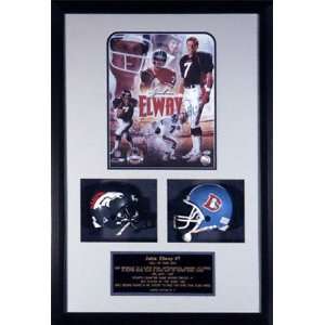 John Elway Denver Broncos Autographed Shadow Box  Sports 
