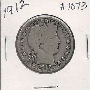   1912 Barber Half Dollar in 2x2 coin holder 