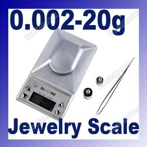 Pocket 20g x 0.002g Digital Weighing Gem Precision Jewelry Diamond 