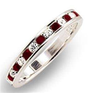  Womens .925 Sterling Silver Ring with Stone Bond Garnet 