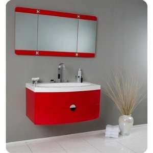   Bathroom Vanity with Three Panel Folding Mirror