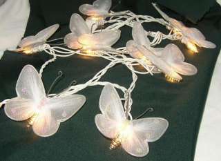 Butterfly Sheer WHITE Organza String LIGHTS Wedding  