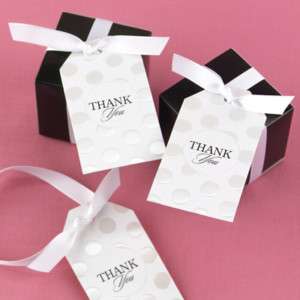 Pearl Dotted Thank You Wedding Favor Tags Cards 25/pk  