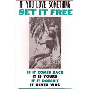  If You Love Something Set It Free 14 x 22 Vintage Style 