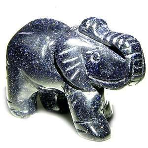  Talisman Good Luck Blue Goldstone Elephant Gemstone 