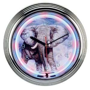   , Zebra, Chinese Panda Bear, Lion wildlife neon clocks also available