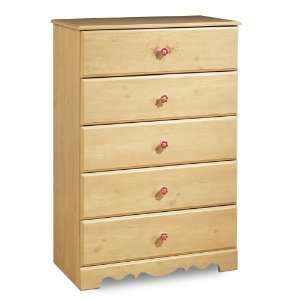South Shore Country Style Romantic Pine Finish 5 Drawer Chest