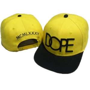  Dope Snapback Hat Cap Black/yellow