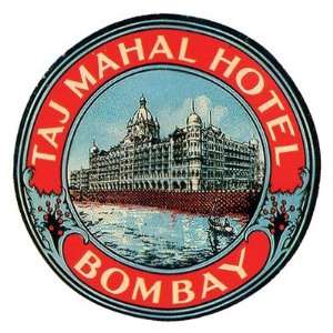  Taj Mahal Hotel Bombay Luggage Tag Stickers Arts, Crafts 