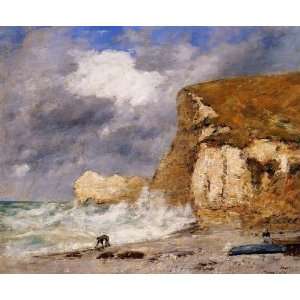   The Amont Cliff in November, By Boudin Eugène 
