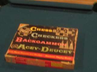 VINTAGE 1960 Transogram CHESS/ CHECKERS BACKGAMMON ACEY_DEUCEY  