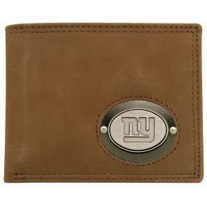   Giants Brown Leather Metal Emblem Billfold Wallet