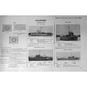   1953 54 Battle Ships Philippines Flags Minesweeper Apo