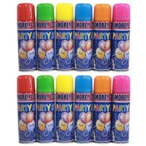 Lot of 12 Party String Crazy Silly Assorted Color 250ml  