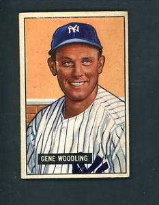 1951 Bowman # 219 ROOKIE Gene Woodling NY Yankees  