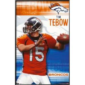  Broncos   Tim Tebow Lamina Framed Poster Print, 23x35 