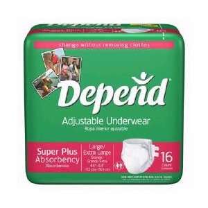   Depend® 36 to 60 Inch Waist Large / X Large White Ultra Absorbency