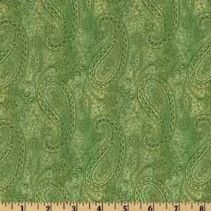  44 Wide South Pacific Paisley Caribe Green Fabric By The 