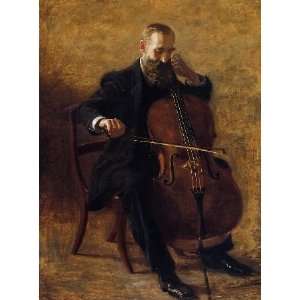   , painting name The Cello Player, By Eakins Thomas 