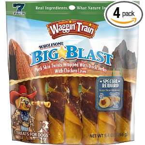 Waggin Train Big Blast Dog Treats, Duck, 8.7 Ounce Package (Pack of 4 