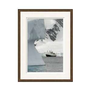  Expedition Ship Off Antarctica Framed By An Iceberg Framed 