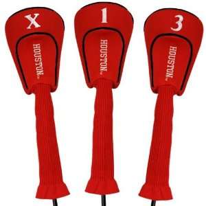  Houston Cougars Red Three Pack Golf Club Headcovers 