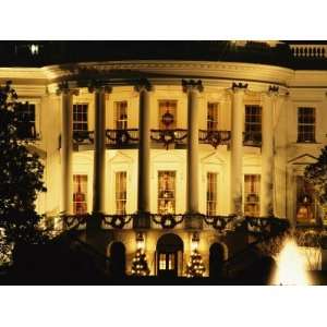 The White House South Portico is Ablaze with Light During the 