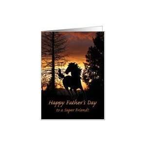  For Friend Fathers Day Wild Horse Sunset Card Health 