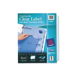   Maker Clear Label Punched Dividers, Blue 5 Tab, Letter