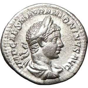ELAGABALUS 218AD Rare Ancient Silver Authentic Roman Coin FIDES TRUST 