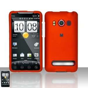HTC Evo 4G (Sprint)   Rubberized Snap on Protector Case   Orange (free 