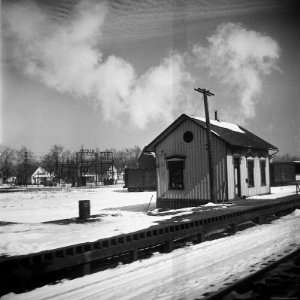  Small Railroad Station in Unidentified American Town, as 