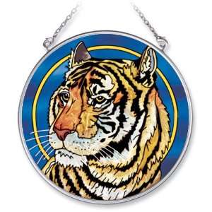  Amia Handpainted Glass Tiger Suncatcher, 4 1/2 Inch