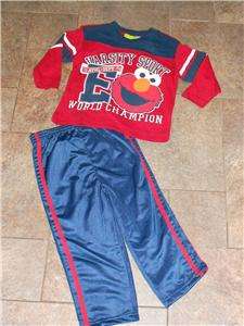 NWT Sesame Street Elmo 2 pc warm up suit Red Navy Blue 3T  