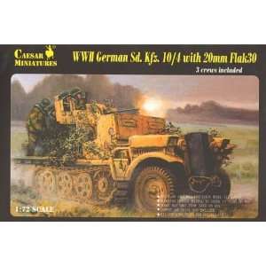  1/72 German SdKfz 10 w/20mm Flak Gun Toys & Games